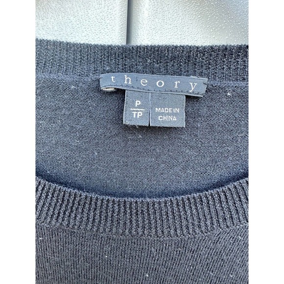 Theory Women’s Black Pullover Wool Long Line Sweater Minimalist Neutral Size P/S - Picture 4 of 8
